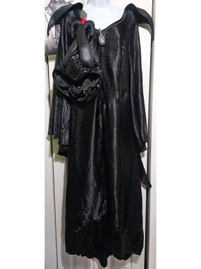 Maleficent Adult Costume Christening Gown Disney Villain Dress Horns Women's LG